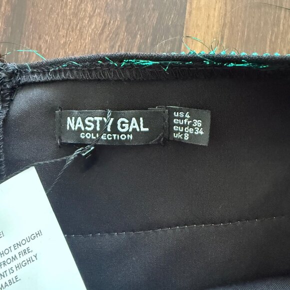 NWT Nasty Gal Fringe Mini Skirt Skort – US 4 - TURQUOISE & SILVER - Festival - Picture 6 of 8